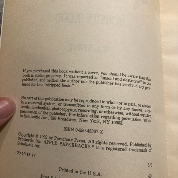 Vintage Book-Goosebumps Monster Blood-1992 RL Stine - Picture 2 of 4